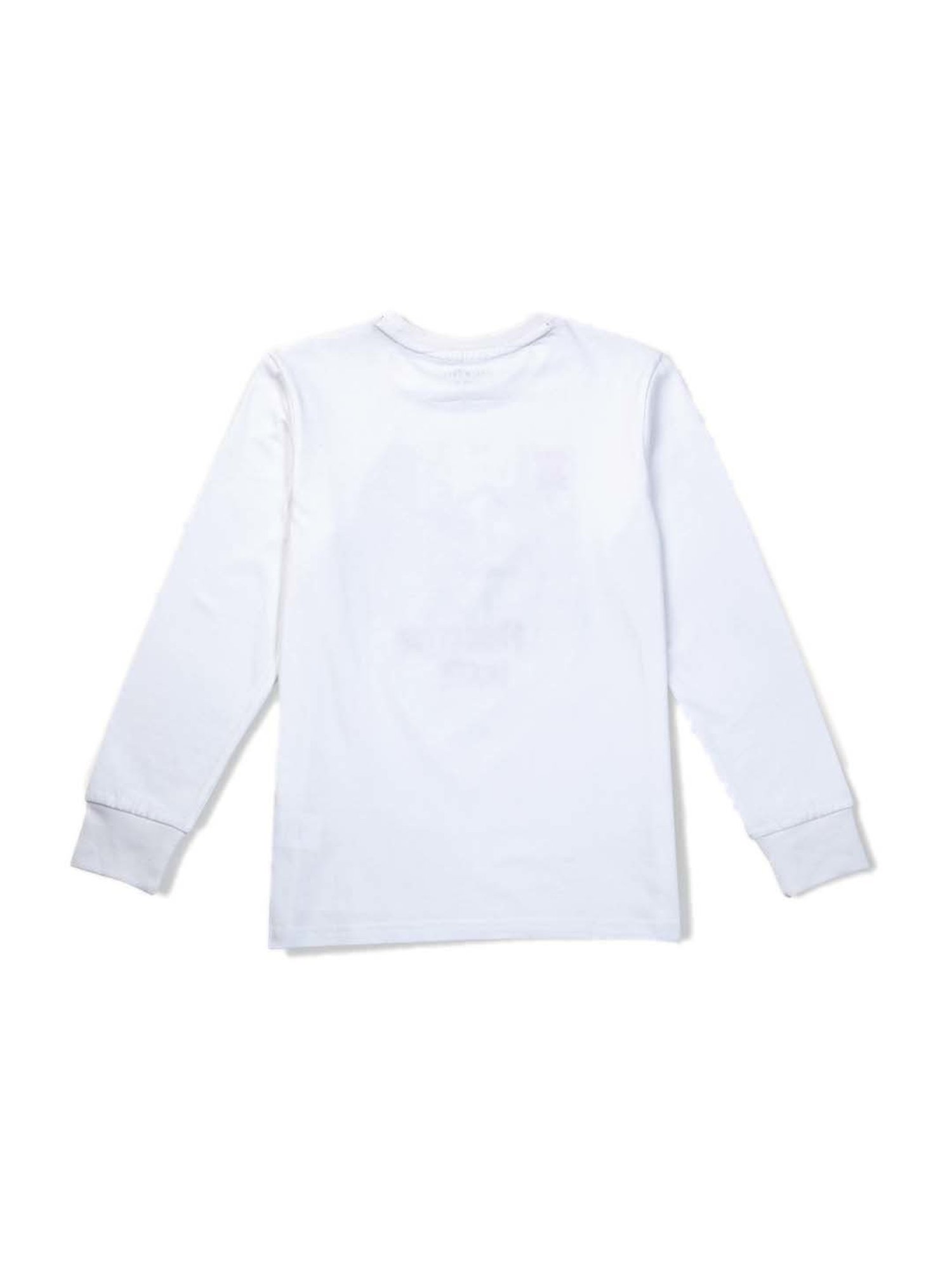 Palm Tree Kids White Printed Full Sleeves T-Shirts