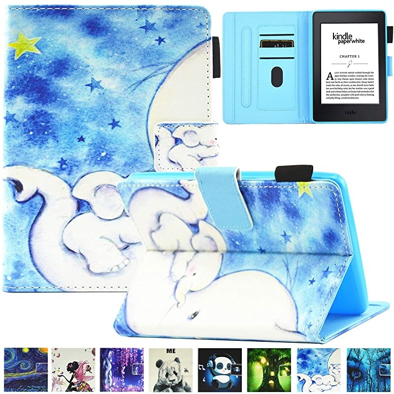 Kindle Paperwhite Case, PU Leather Case with Auto Wake/Sleep Smart Cover Thinnest and Lightest Case for  Kindle Paperwhite (Fits All 2012, 2013, 2015 and 2016 Versions) (Elephant)