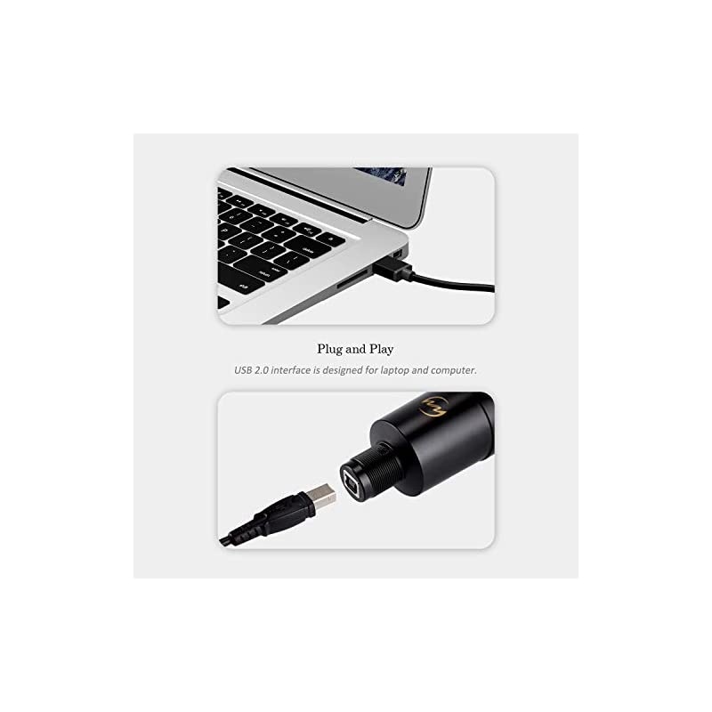 USB Microphone  PC Condenser Mic for Mac or Windows Laptop and Computer ZY905 Desktop Microphone for Gaming Recording Live Streaming YouTube Videos Black