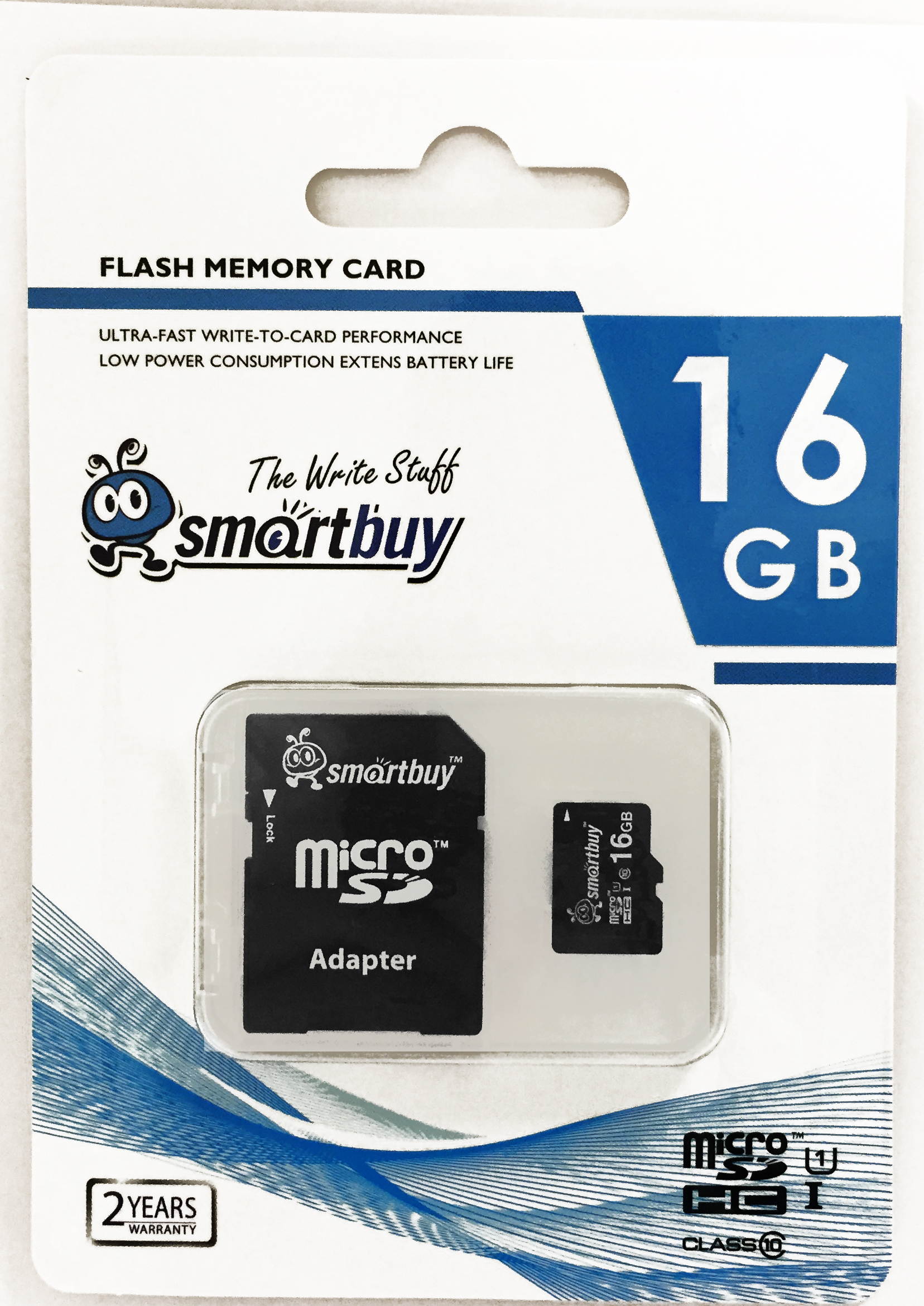 Smartbuy Micro SDHC Class 10 TF Flash Memory Card SD HC C10 Ultra U1 UHS-I HD For Camera Mobile Phone Tab GPS MP3 TV + Adapter + Mini Case (16GB - 2 Packs)