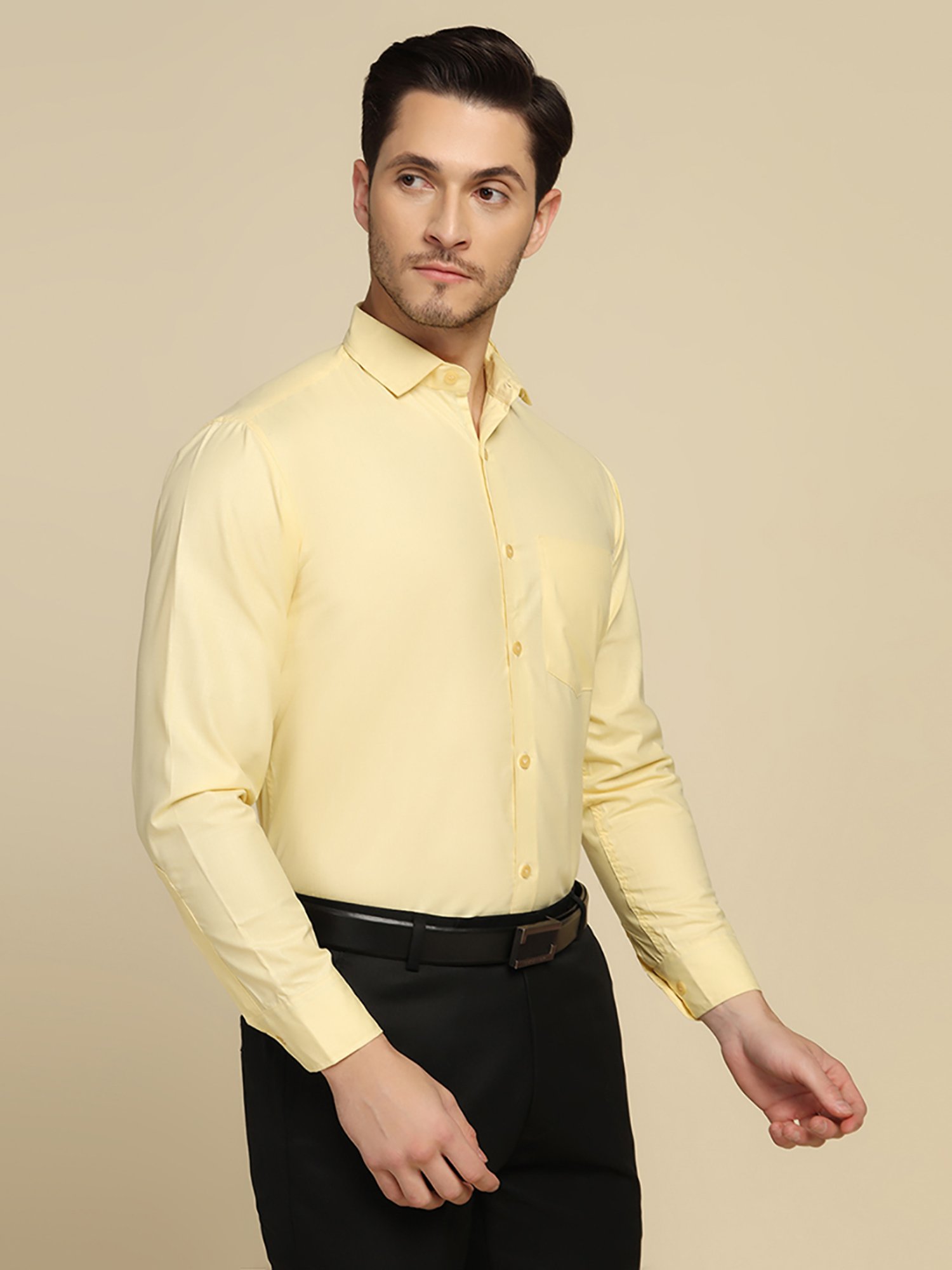 TAHVO Yellow Regular Fit Shirt