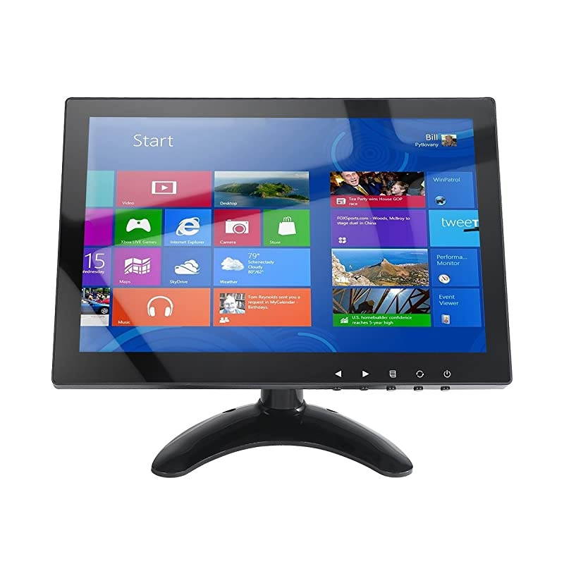 10.1 inch CCTV HDMI Monitors 1280X800 IPS Color Screen Home Security Monitor with AV/VGA/BNC/HDMI Input Built-in Speaker for Raspberry Pi