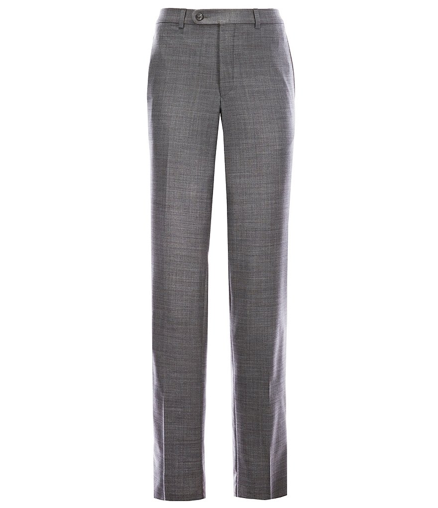 Hart Schaffner Marx Plaid Flat-Front Trouser Pants