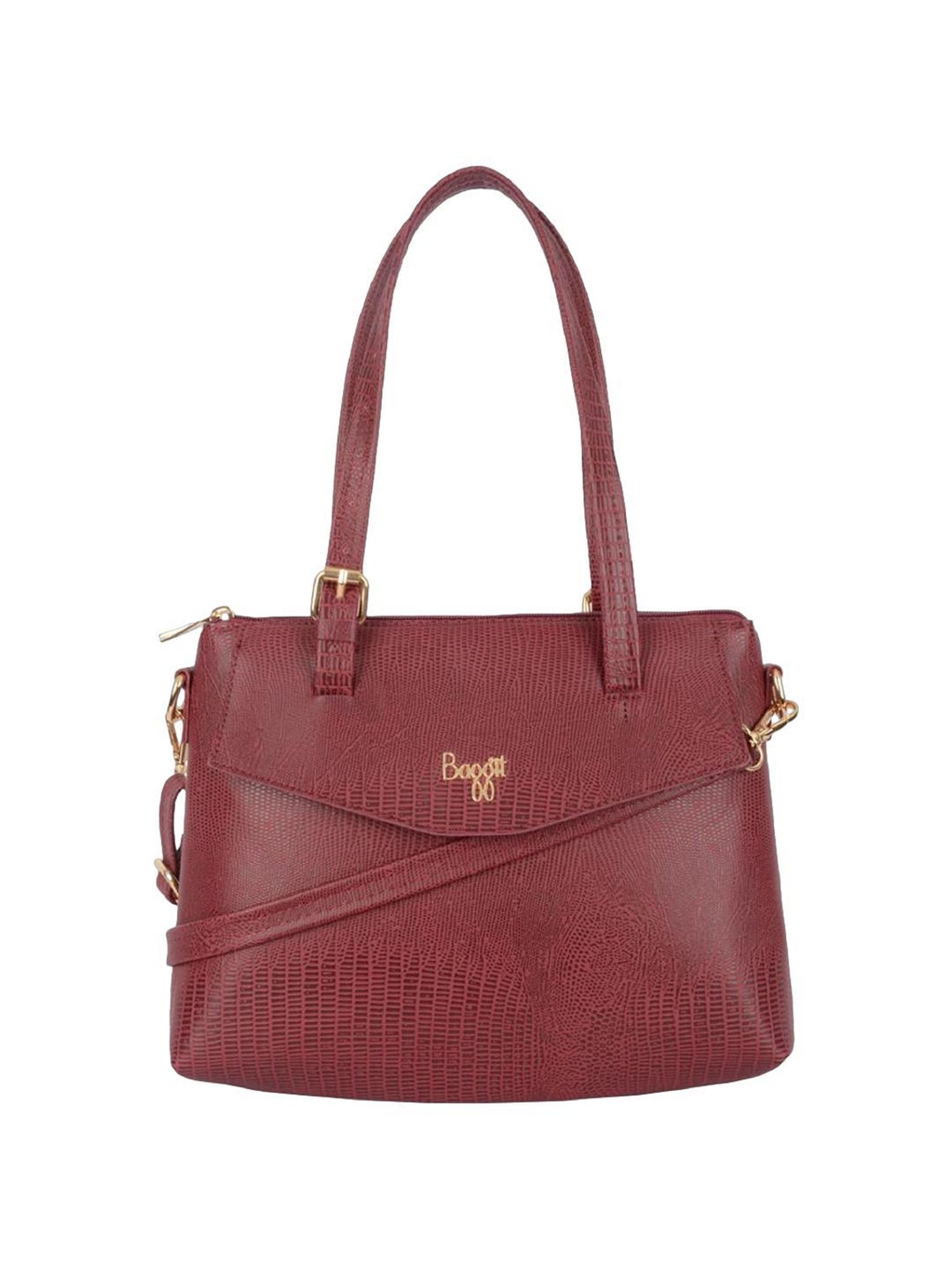 Baggit Tampop Lizzo Red PU Textured Shoulder Handbag