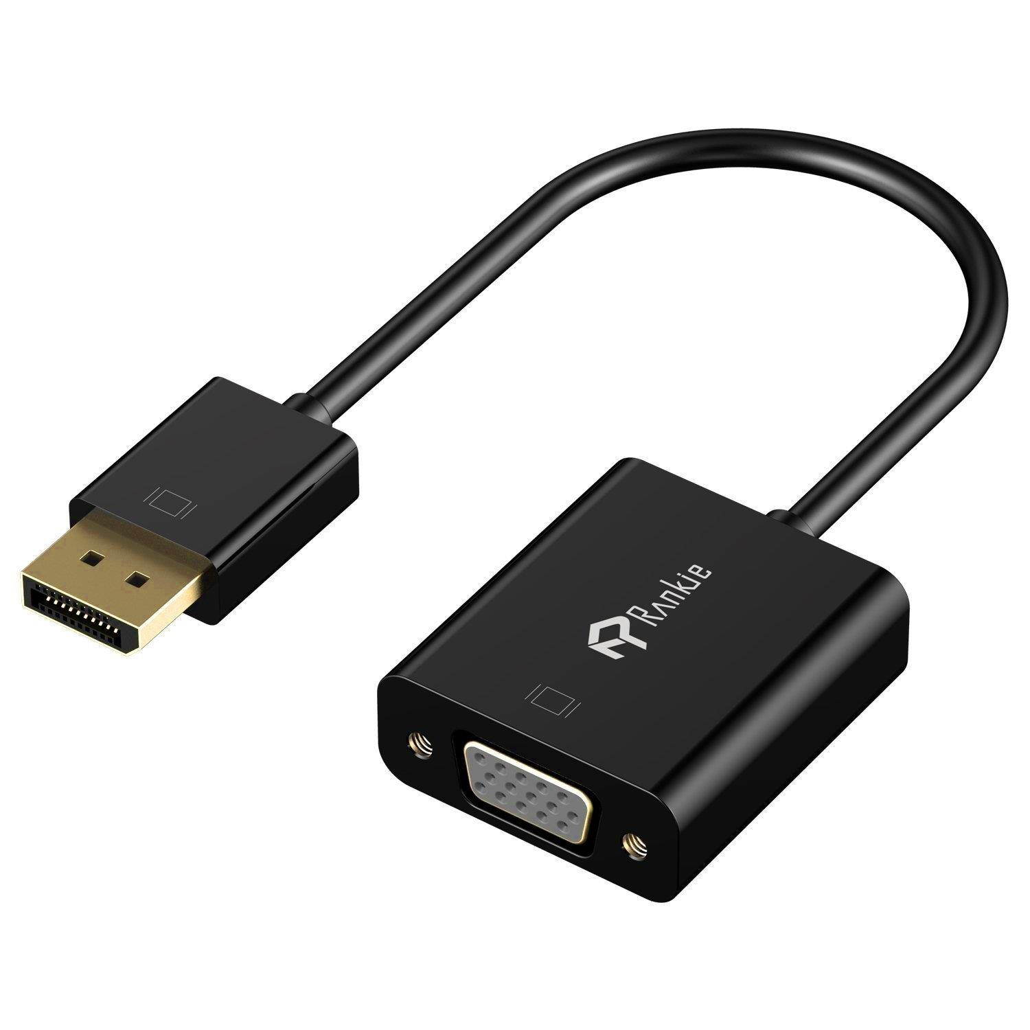 DP to VGA, Rankie Gold Plated DisplayPort DP to VGA Male to Female Adapter Converter