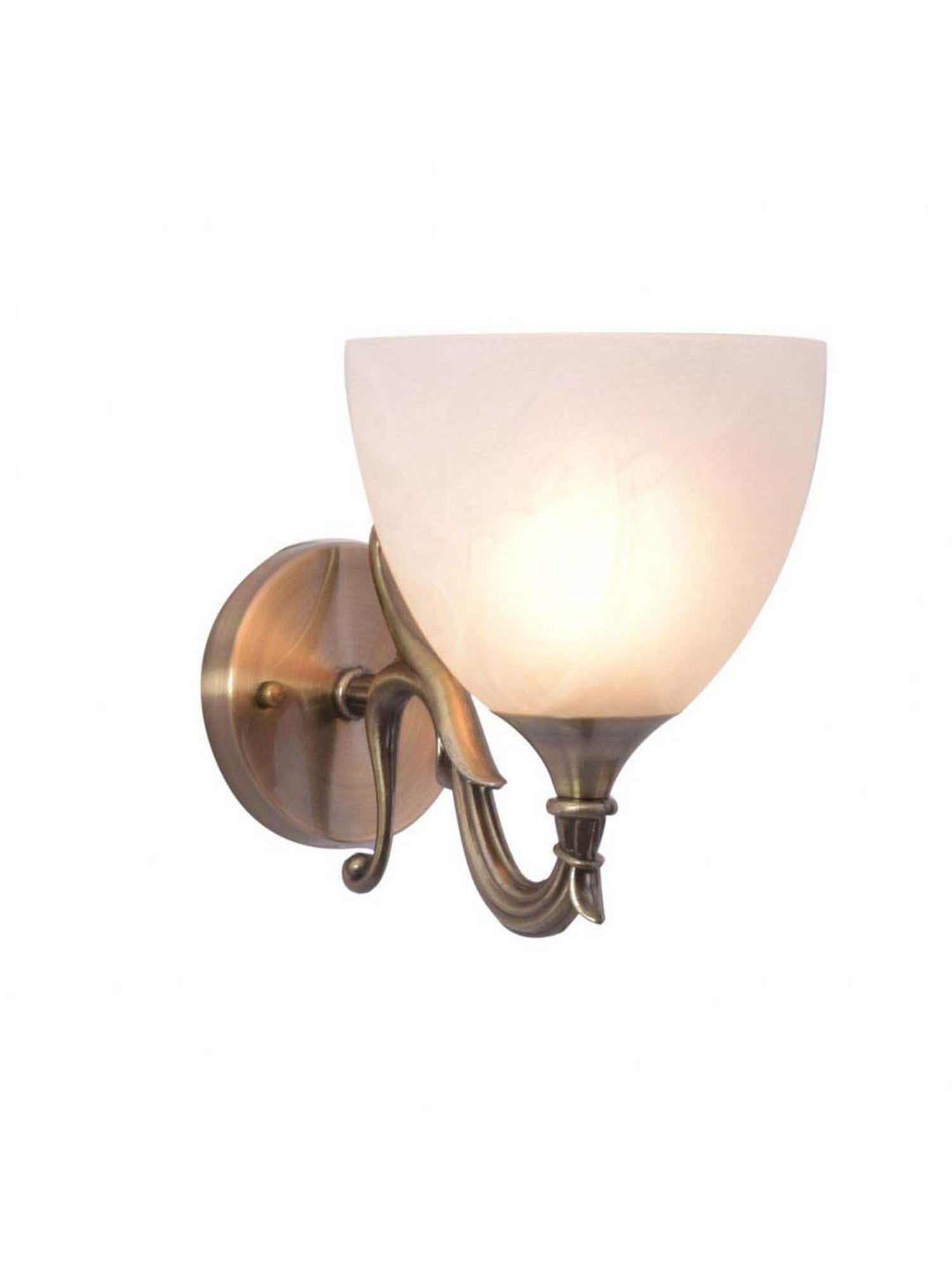 Kapoor E Illuminations White Toleo Stone Look Glass Antique Wall Light