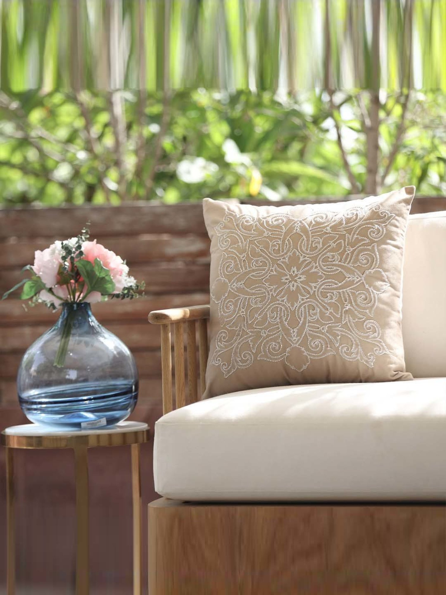 Swayam Red & White Cotton 60 cm x 60 cm Cushion Covers - Set of 5