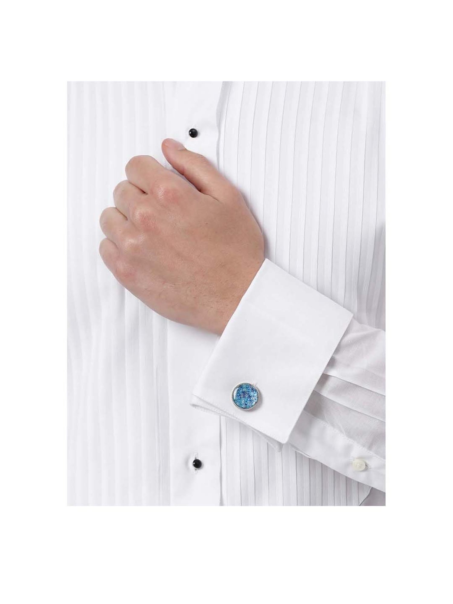 Tossido Blue Printed Cufflinks