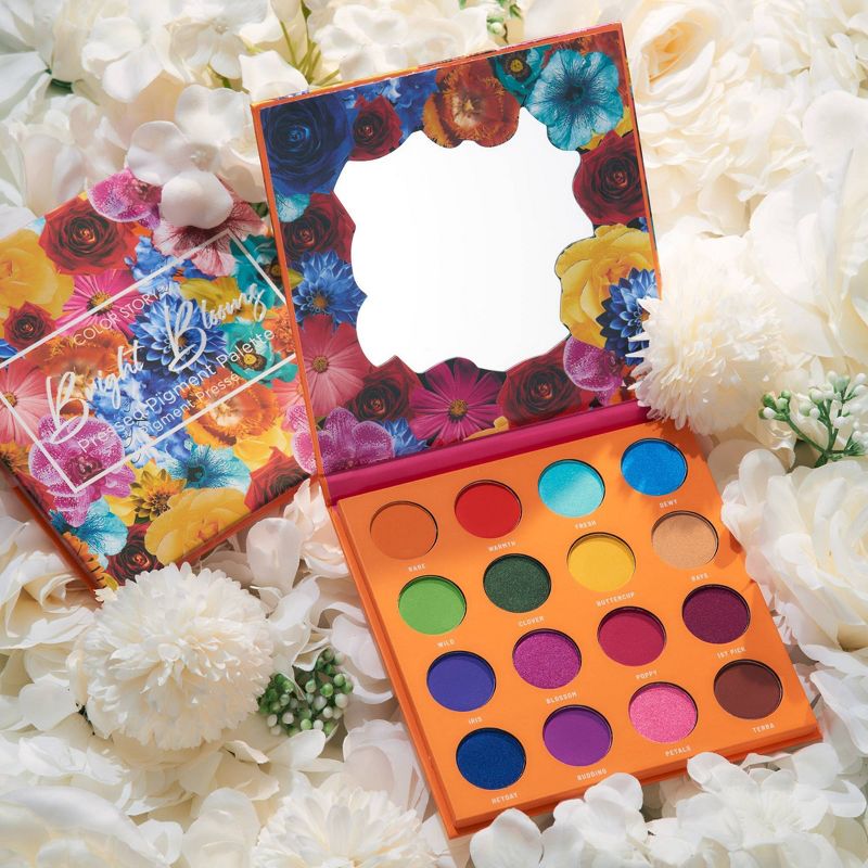 Color Story Pressed Pigment Eyeshadow Palette - Bright Blooms - 0.32oz