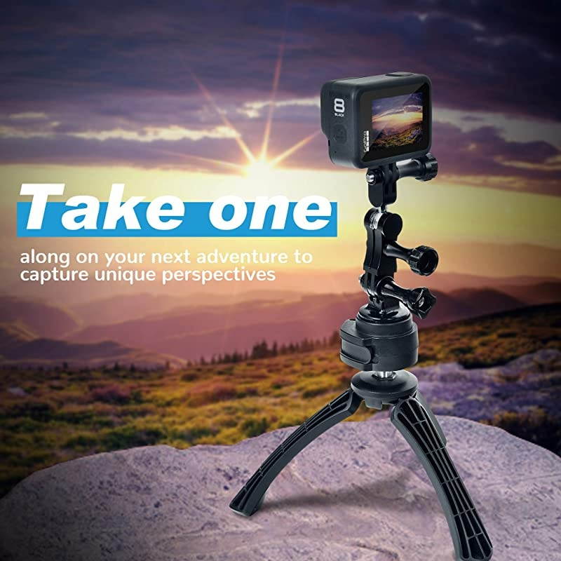 Aluminium Ball Joint Mount Swivel Arm Mount with Wrench Compatible with GoPro Hero 9 8 7 6 5 4 Session 3+ 3 2 1 Hero 2018 Fusion DJI Osmo Akaso Action Cameras