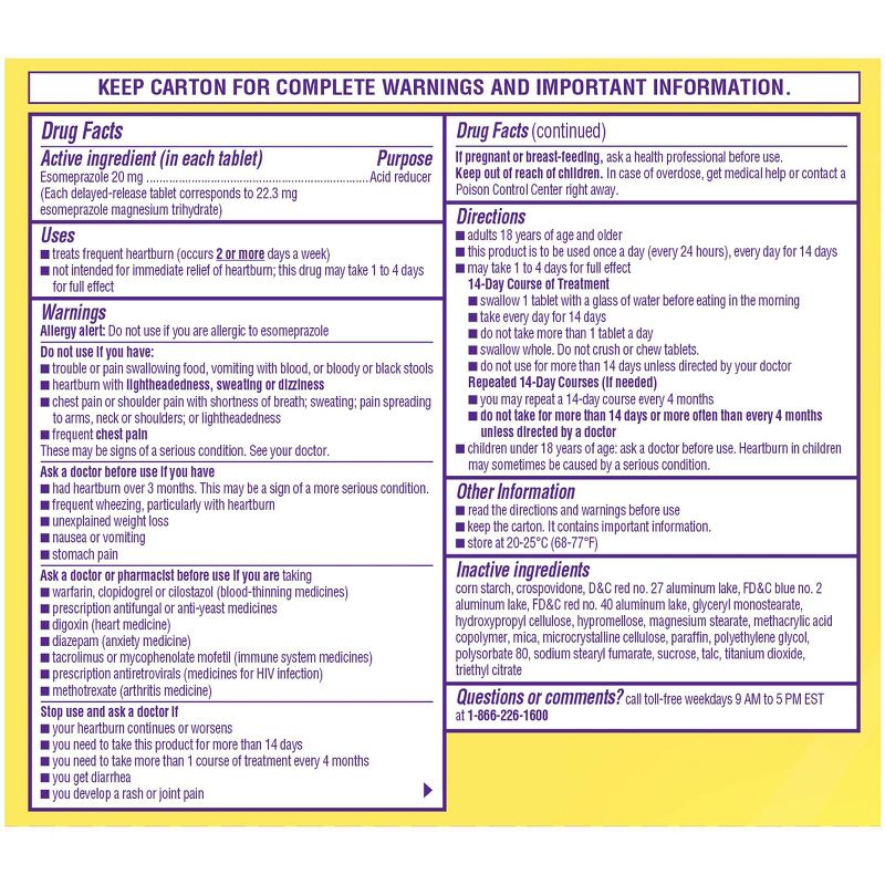 Nexium 24-Hour Delayed Release Heartburn Relief Tablets with Esomeprazole Magnesium Acid Reducer - 42ct