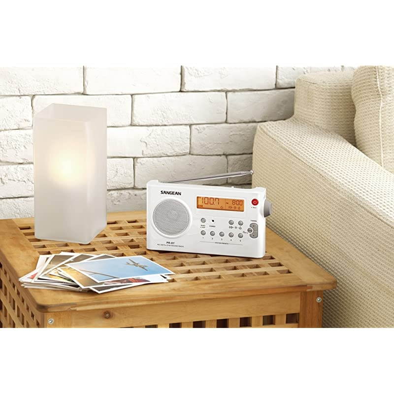 PRD7 AMFM Digital Rechargeable Portable Radio White