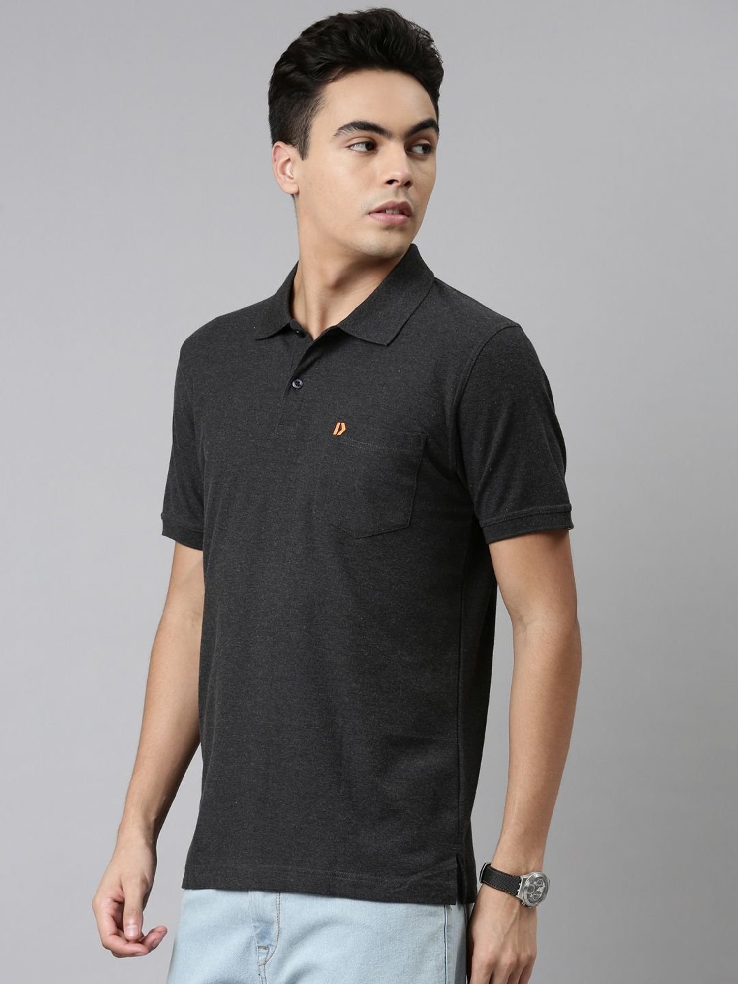 Dixcy Scott Maximus Black Cotton Regular Fit Polo T-Shirt