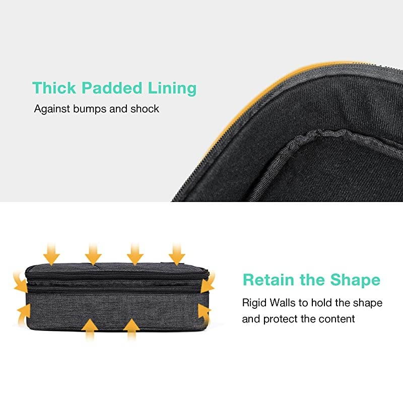 Electronic Organizer  Accessories Organizer Travel Double Layer Electronics Bag Large for 105 inch iPad Pro Adapter Cables Black