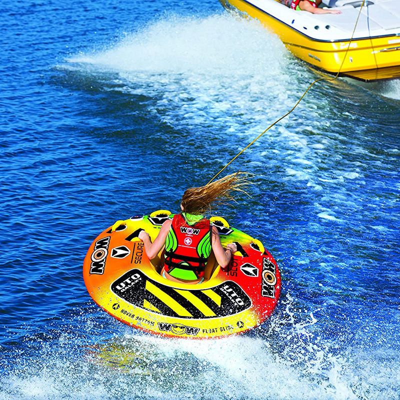 WOW Watersports 1-2 Rider UTO Galaxy Towable with Secure Cockpit Seating and Hover Bottom Design