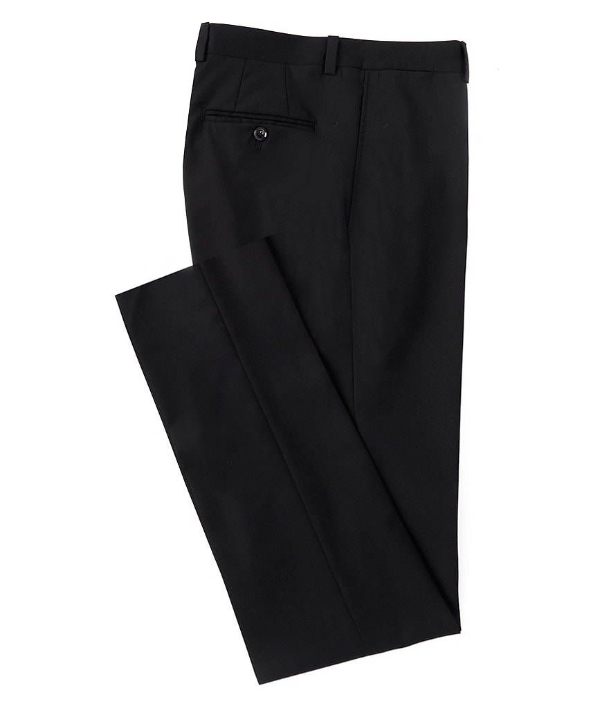 Hart Schaffner Marx Plaid Flat-Front Trouser Pants