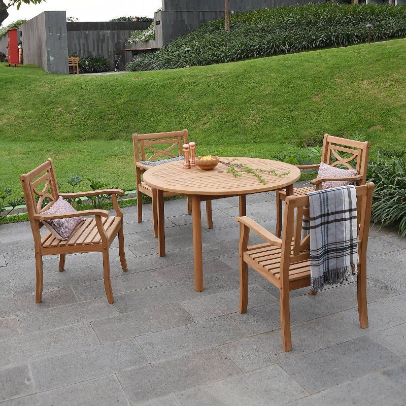 Bardin Teak Dining Armchair - Light Brown - Cambridge Casual