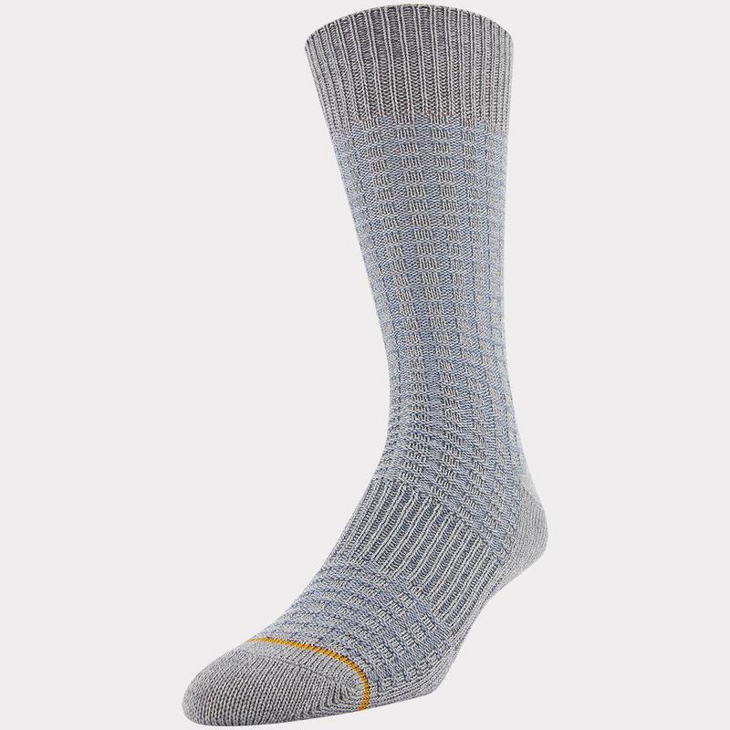 Signature Gold by GOLDTOE Men's Native Nomad Crew Waffle Knit Socks 2pk -  Gray 6-12.5