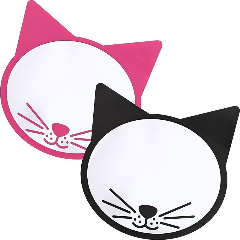 Magnetic Locker Mirrors (2 Pack), 2 Cat Designs