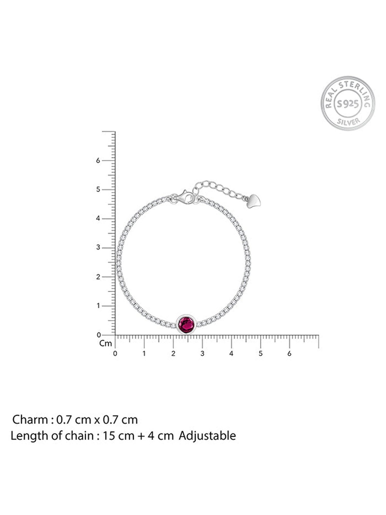 GIVA 92.5 Sterling Silver Circle of Red Adjustable Bracelet