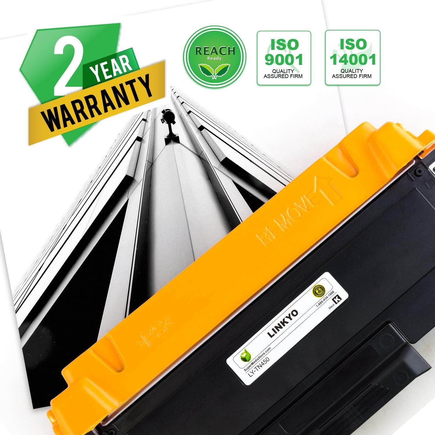 LINKYO Compatible Toner Cartridge Replacement for Brother TN450 TN-450 TN420 (Black, High Yield)