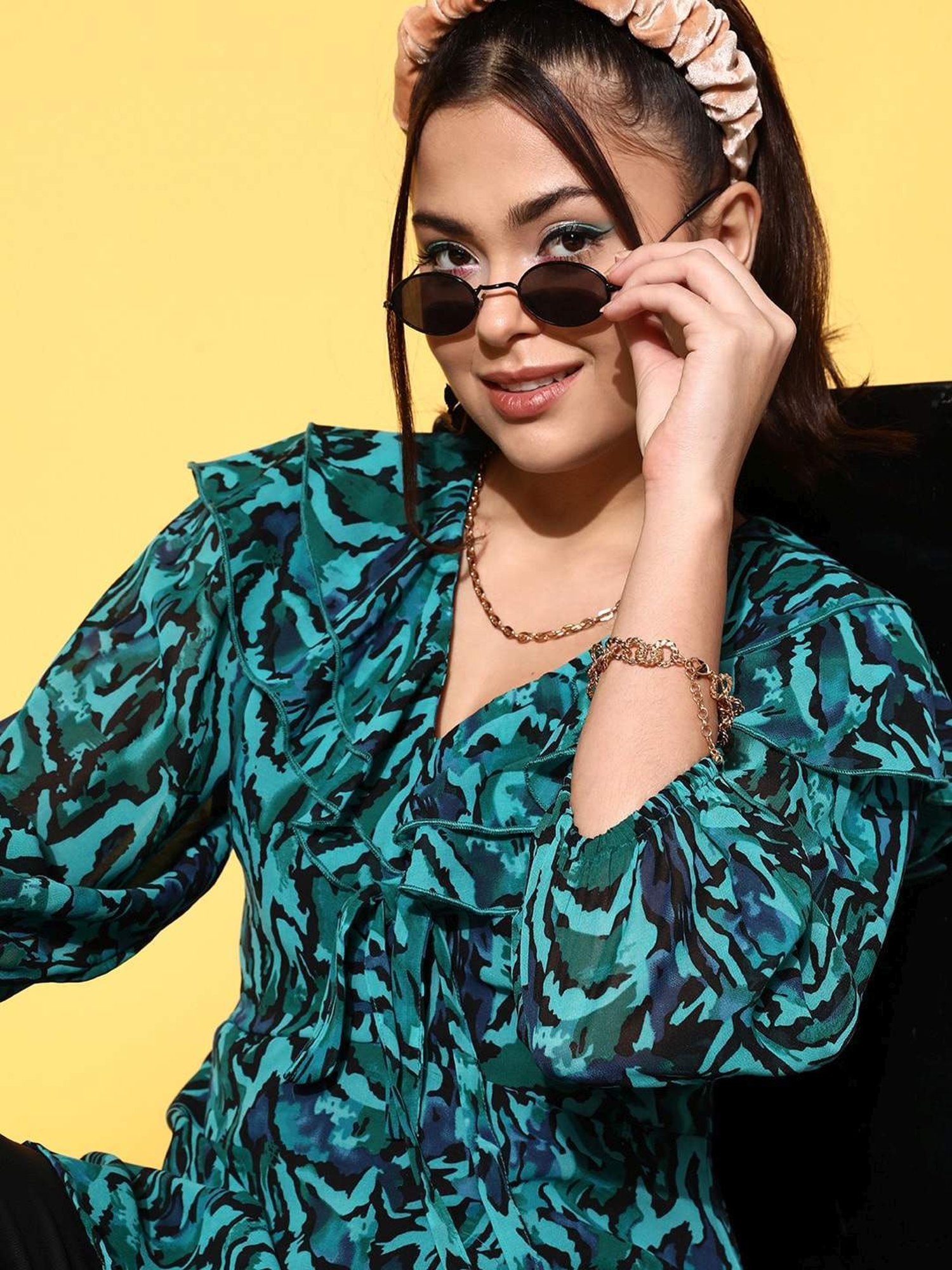 Melon by PlusS Green Printed Top