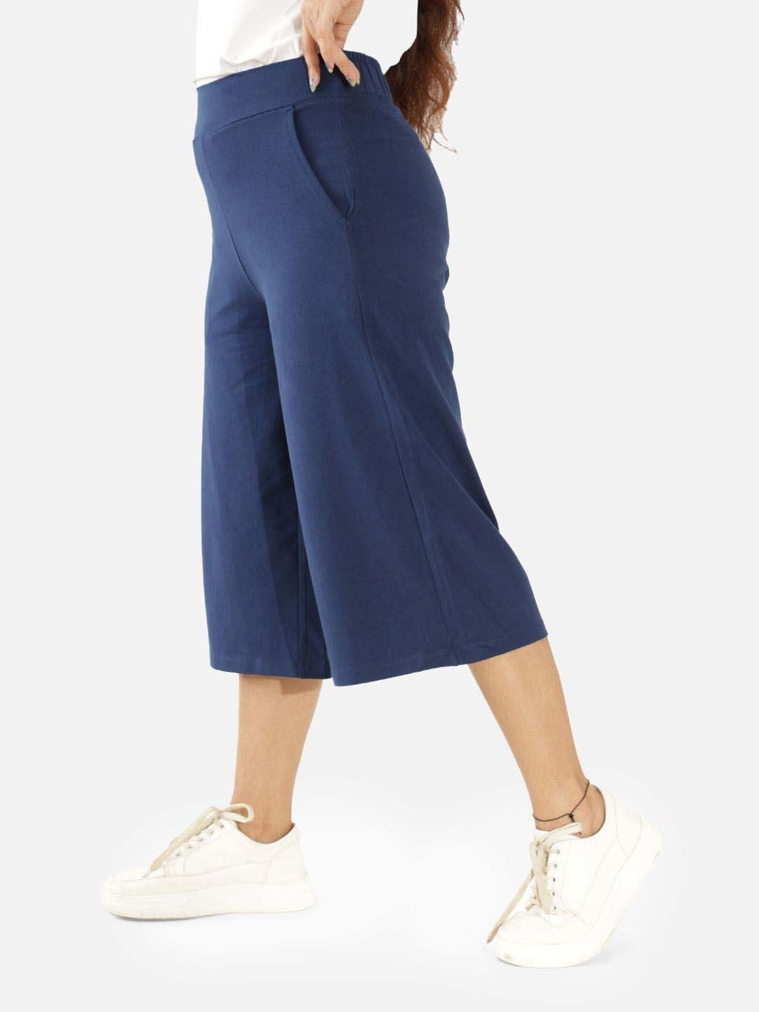 BlissClub Navy Cotton Culottes