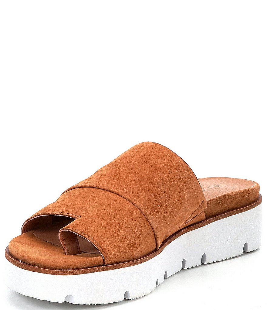 Gentle Souls Lavern Suede Toe Thong Platform Sandals