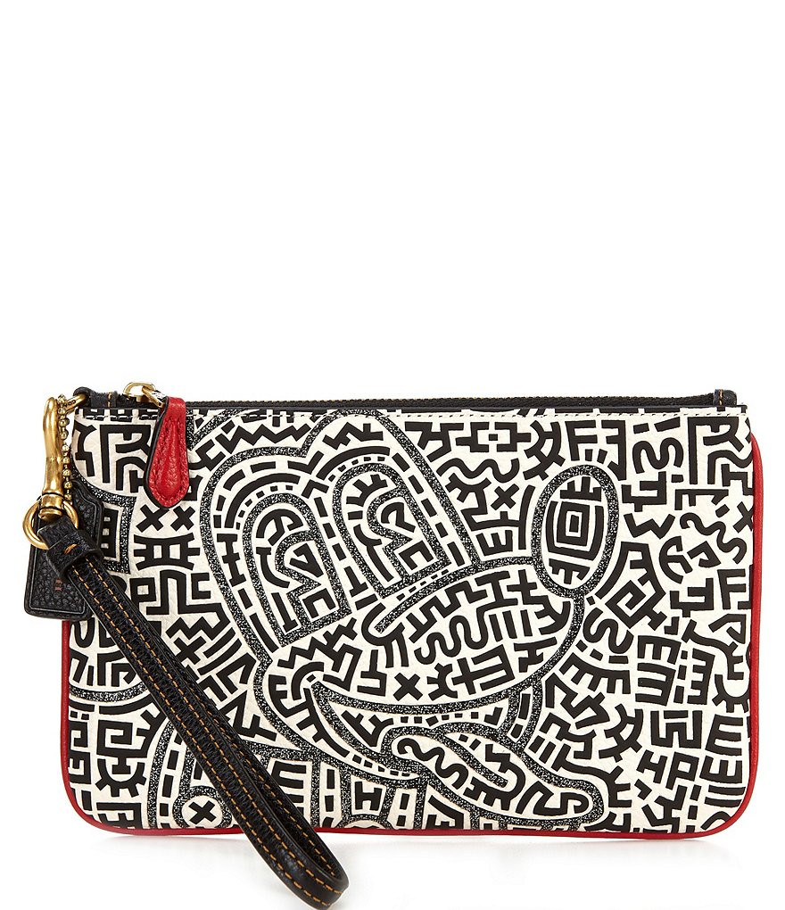 COACH Disney Mickey Mouse x Keith Haring Maze Small Wristlet