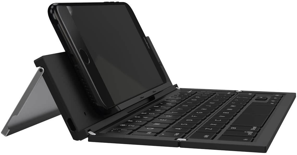 ZAGG Foldable Wireless Pocket Keyboard Universal for Smartphones, Small Tablets and Apple Devices - Black