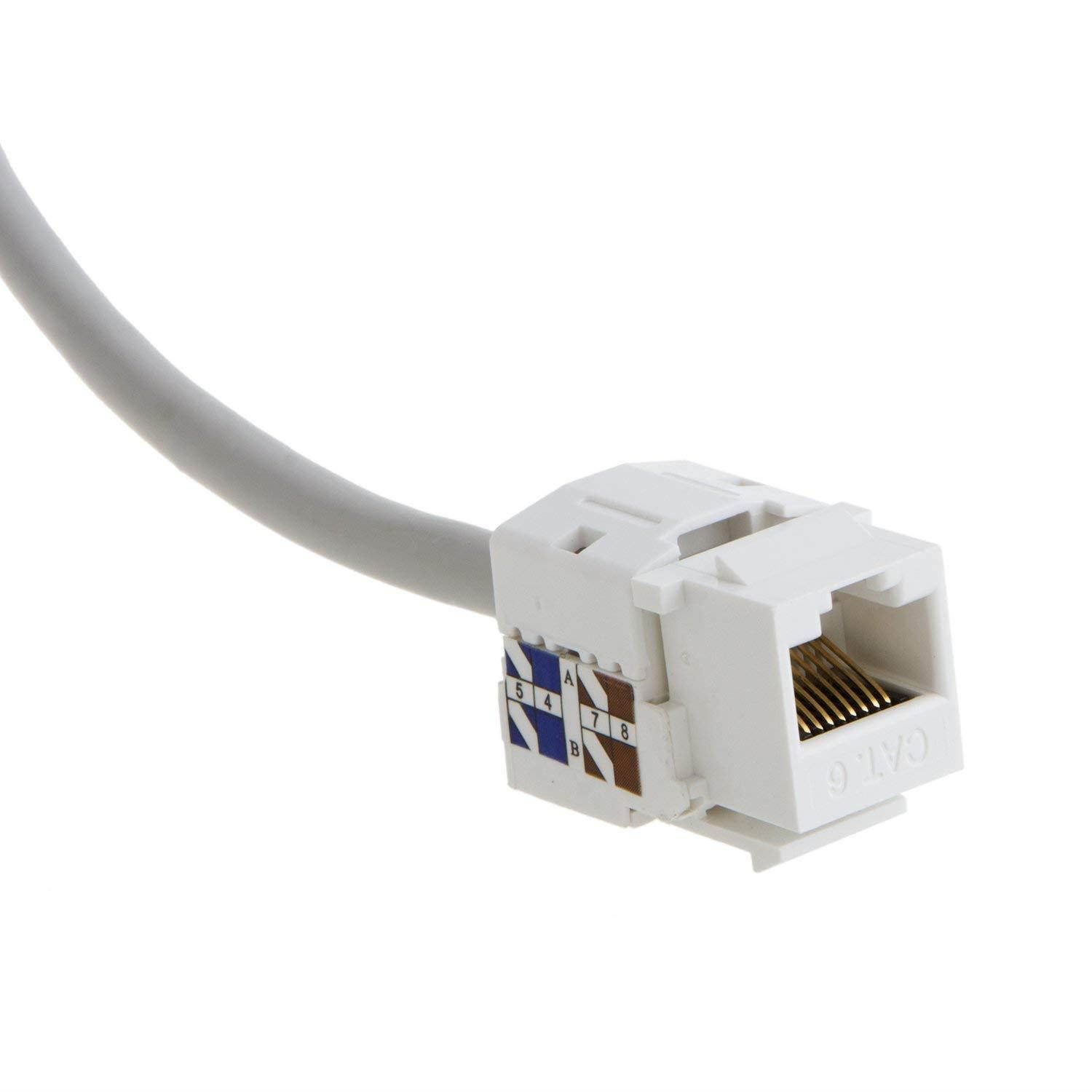 CableCreation 10-Pack Cat6 / RJ45 Keystone Module Connector, White