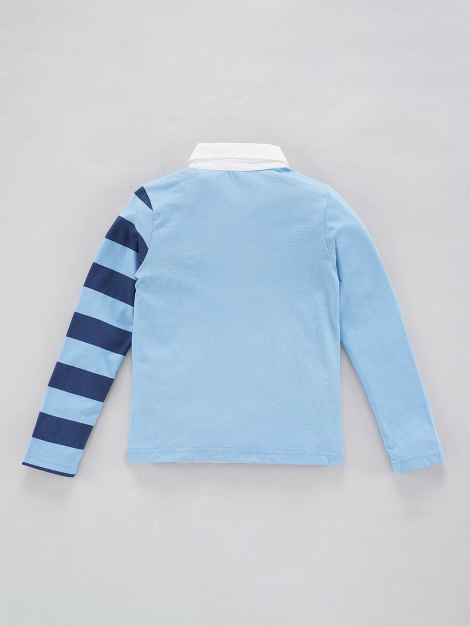 Ed-a-Mamma Kids Blue Striped Polo T-Shirt