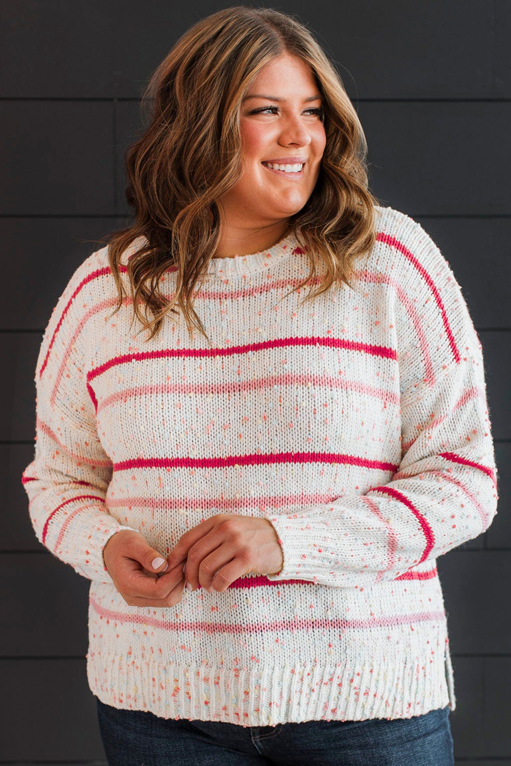 Bonbon Checkered Pattern Open Front Plus Size Cardigan