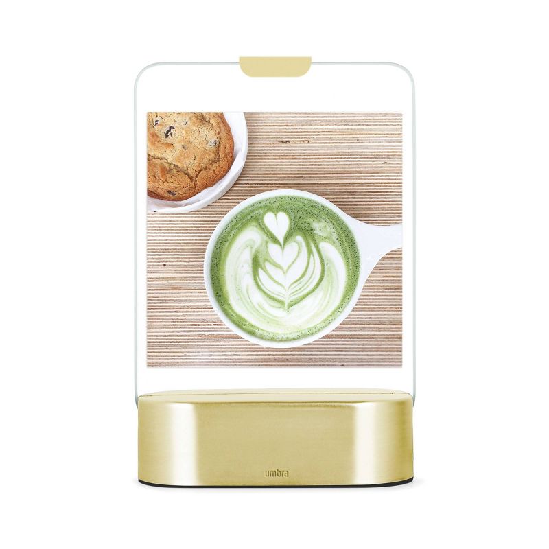 2" x 3" Glo Instant Photo Display Frame LED Matte Brass - Umbra