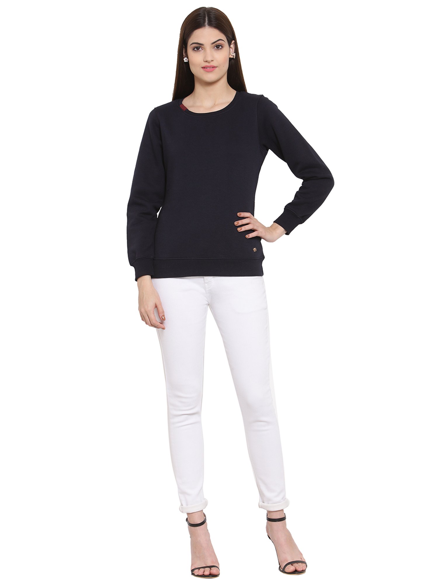 Juelle Navy Round Neck Sweatshirt