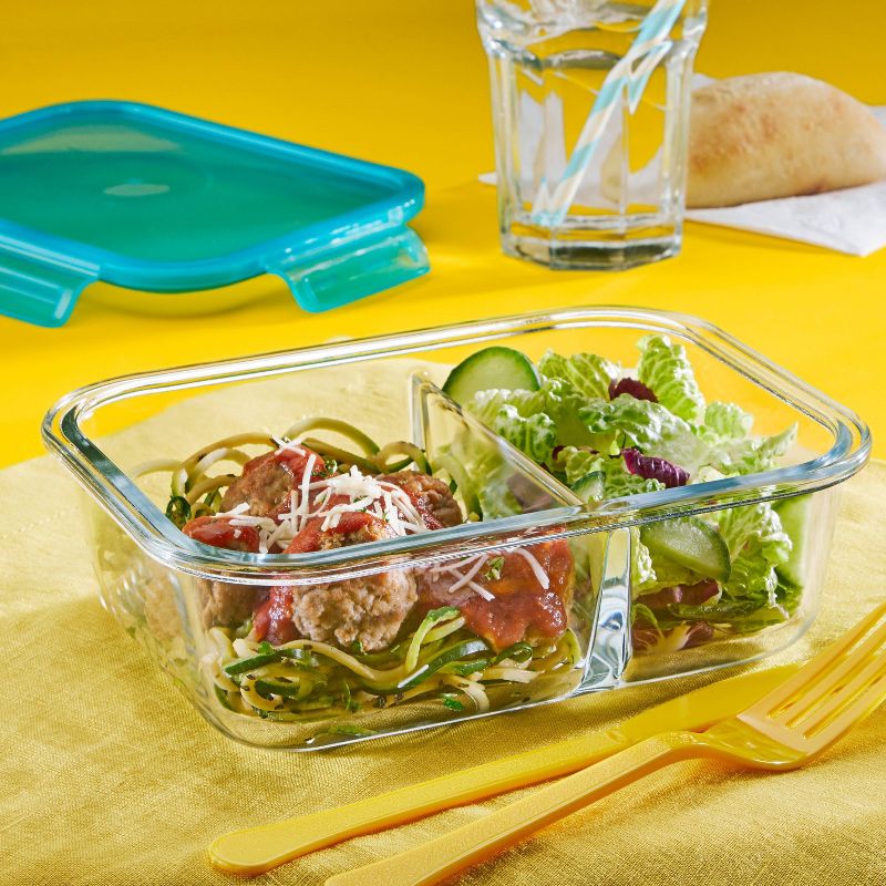 Pyrex Meal Box 3.4 Cup Rectangular Glass Food Storage Container - Blue