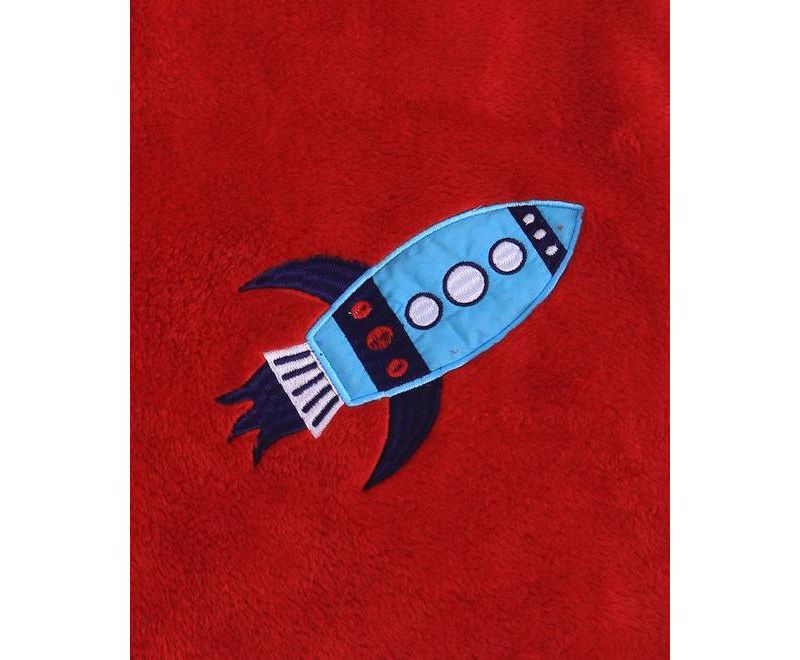 Bacati - Airspace Red Embroidered Blanket