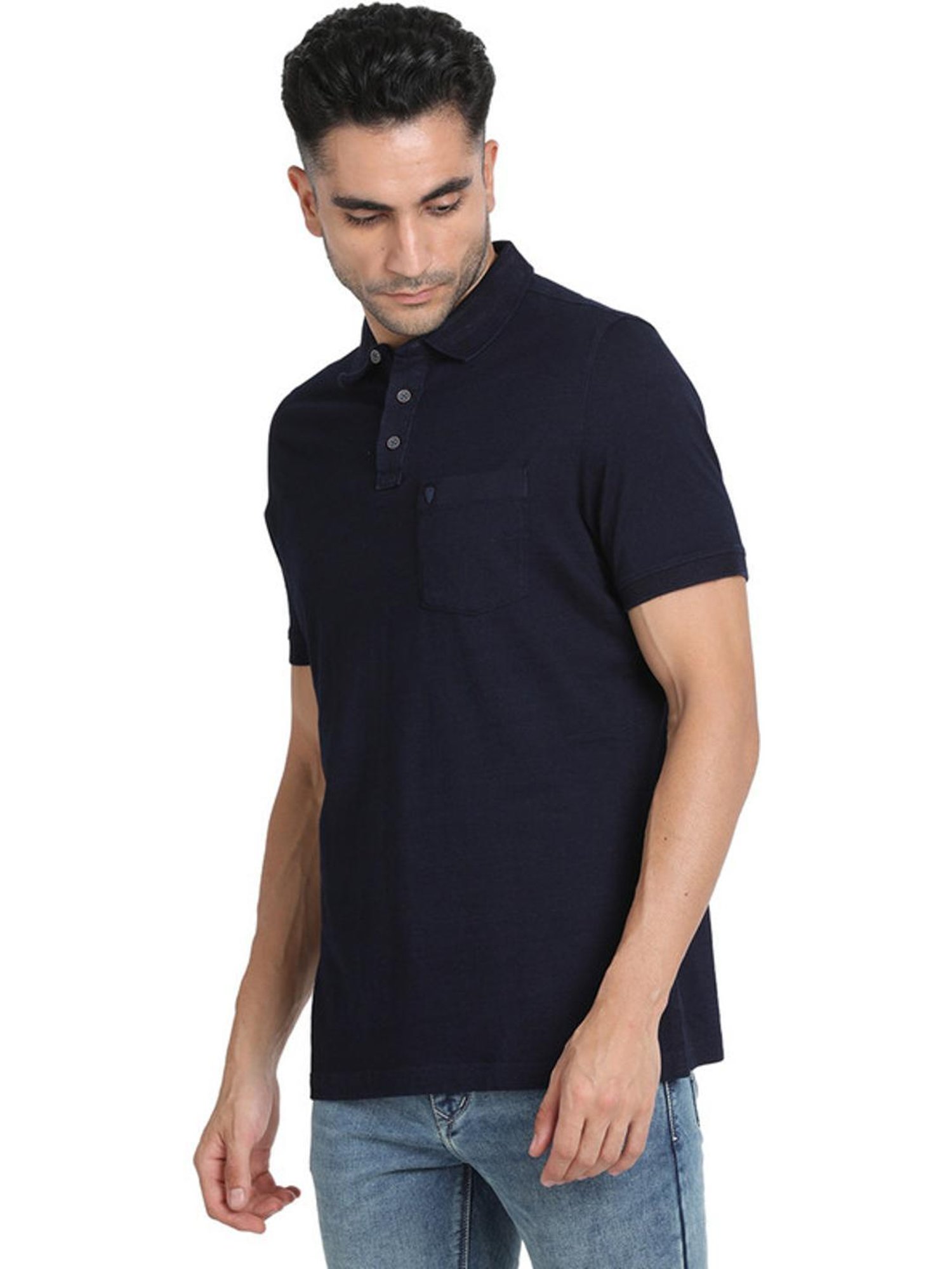 Turtle Navy Slim Fit Polo T-Shirts