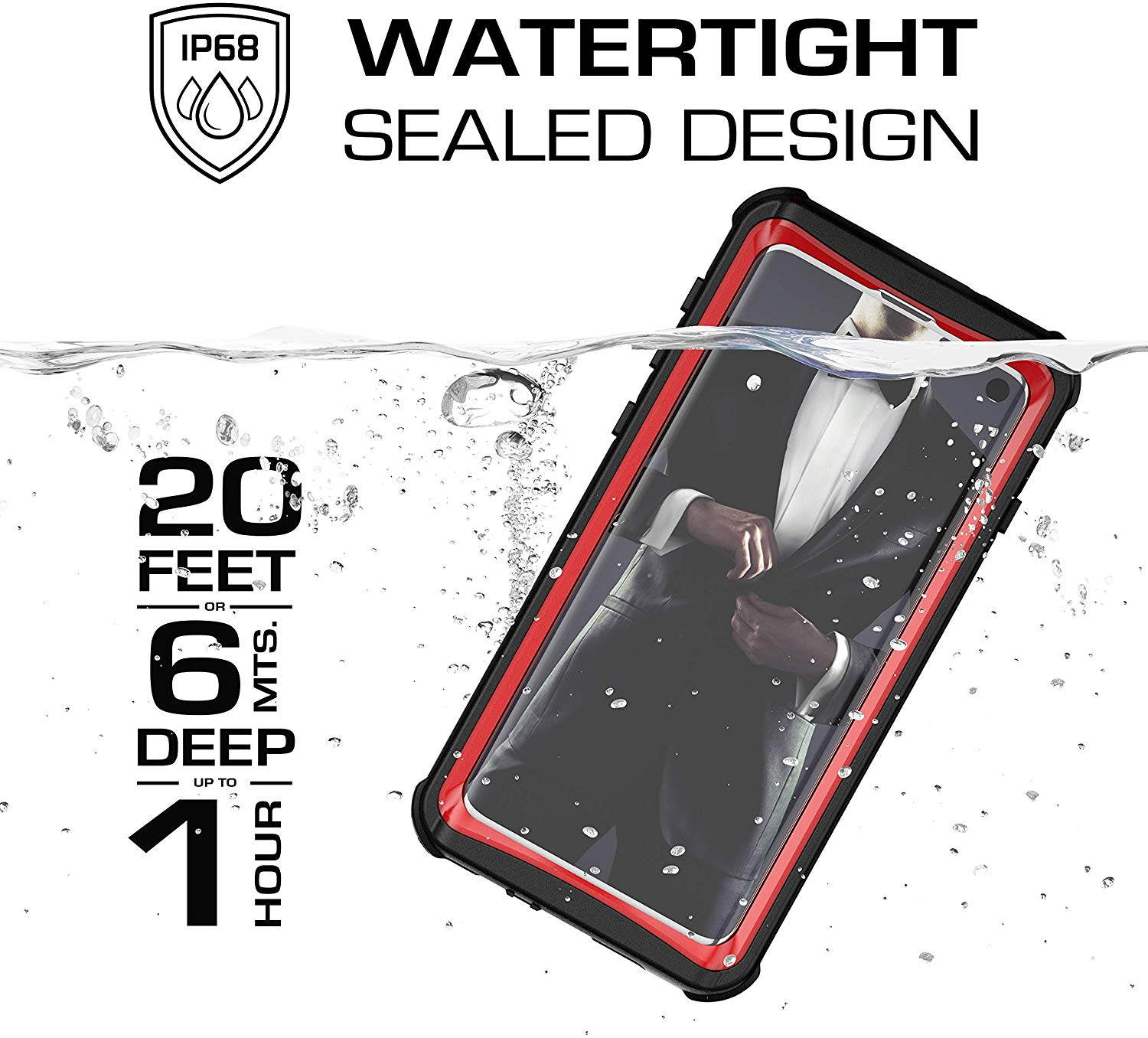Ghostek Nautical Galaxy S10e Waterproof Case with Screen Protector Super Heavy Duty Protection Rugged Shockproof Full Body Underwater Watertight Seal Cover for 2019 Galaxy S10e (5.8 Inch) - (Black)