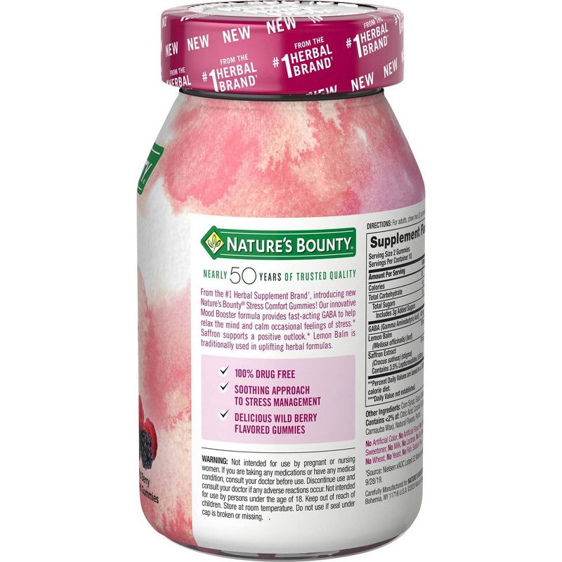 Natures Bounty Stress Comfort Mood Booster - Wild Berry - 36ct