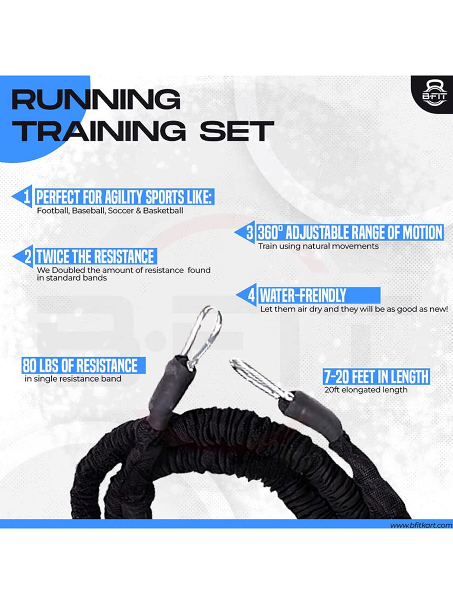 B Fit AB3003 Resistance Bungee Band (Black)