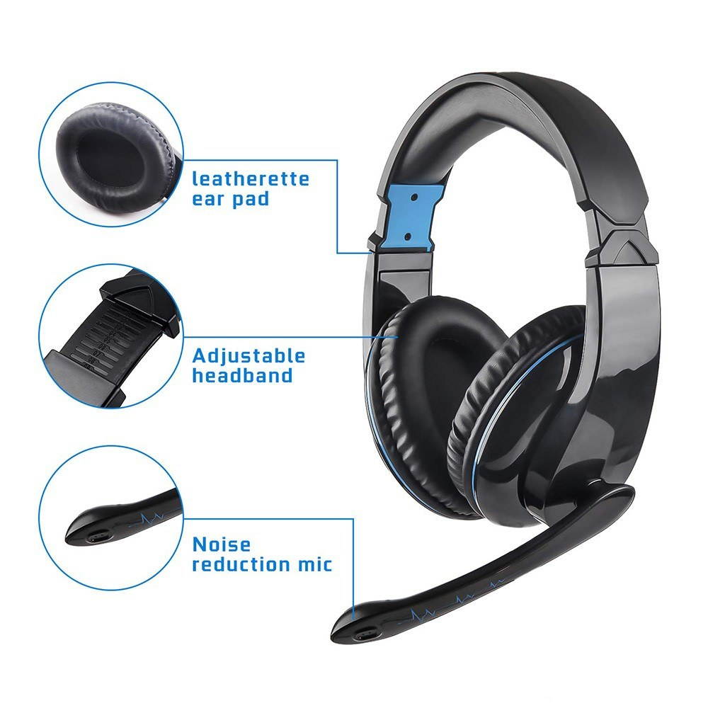 LETTON L5 3.5mm Gaming Headset Over-Ear Headphones Stereo Music Earphone with Adjustable Microphone for PC Laptop Smart Phone
