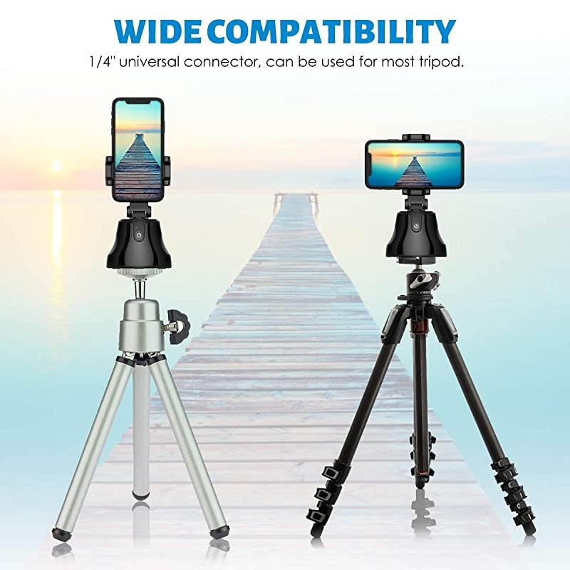 Smart Tracking Holder  360&deg;Rotation Auto FaceObject Tracking Holder Intelligent Follow Portable Smart Selfie Stick VideoVlog Shooting Robot Cameraman for iPhoneAndroid Phone Black