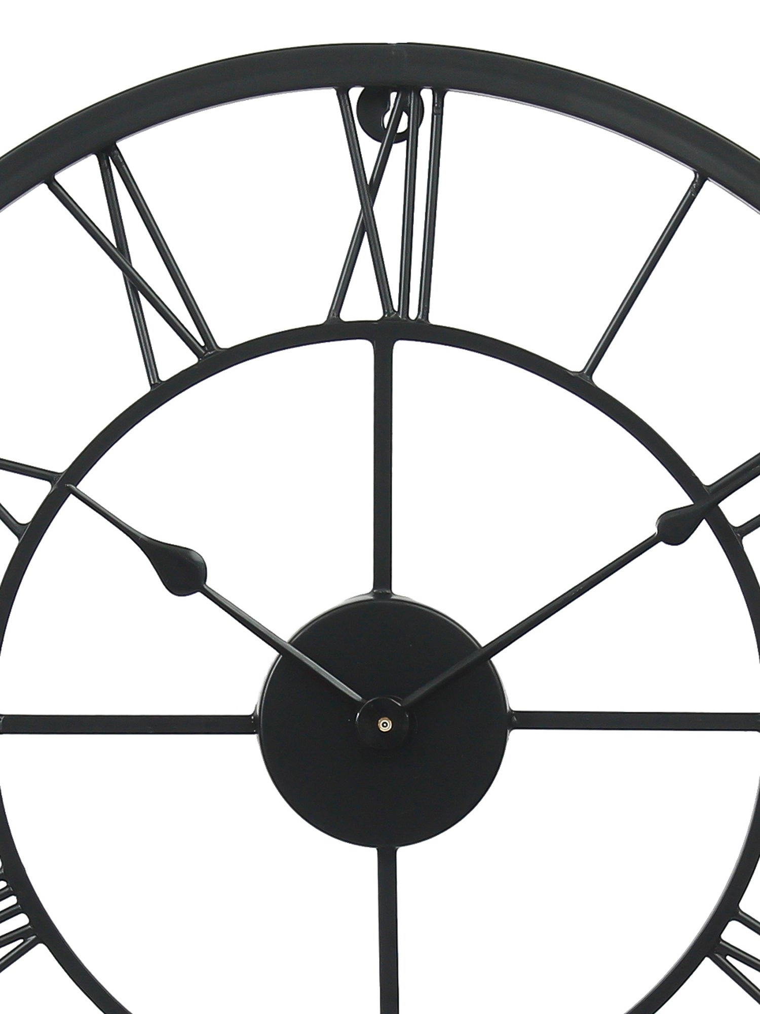 CHRONIKLE Round Black Iron Wall Clock