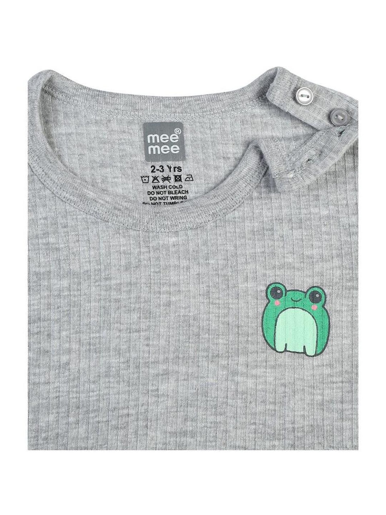 Mee Mee Kids Grey Printed Full Sleeves Thermal Set