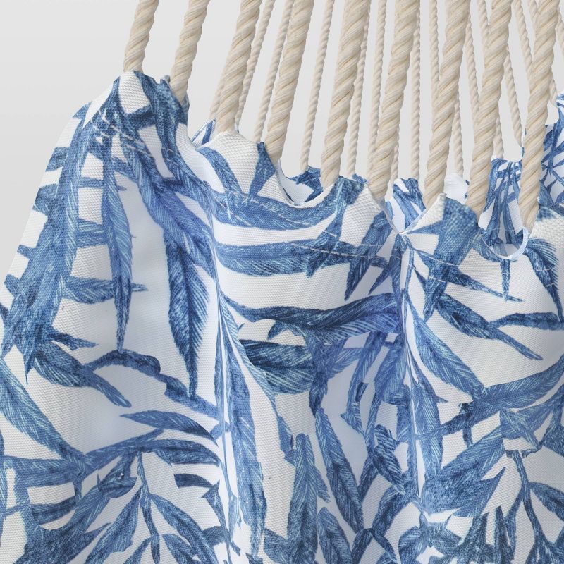 Pillowtop Hammock Chair with Spreader Bar Navy Tropical Leaf - Threshold™