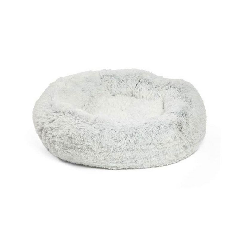 Best Friends by Sheri Luxury 23 Inch Shag Faux Fur Donut Pet Bed, Frost White