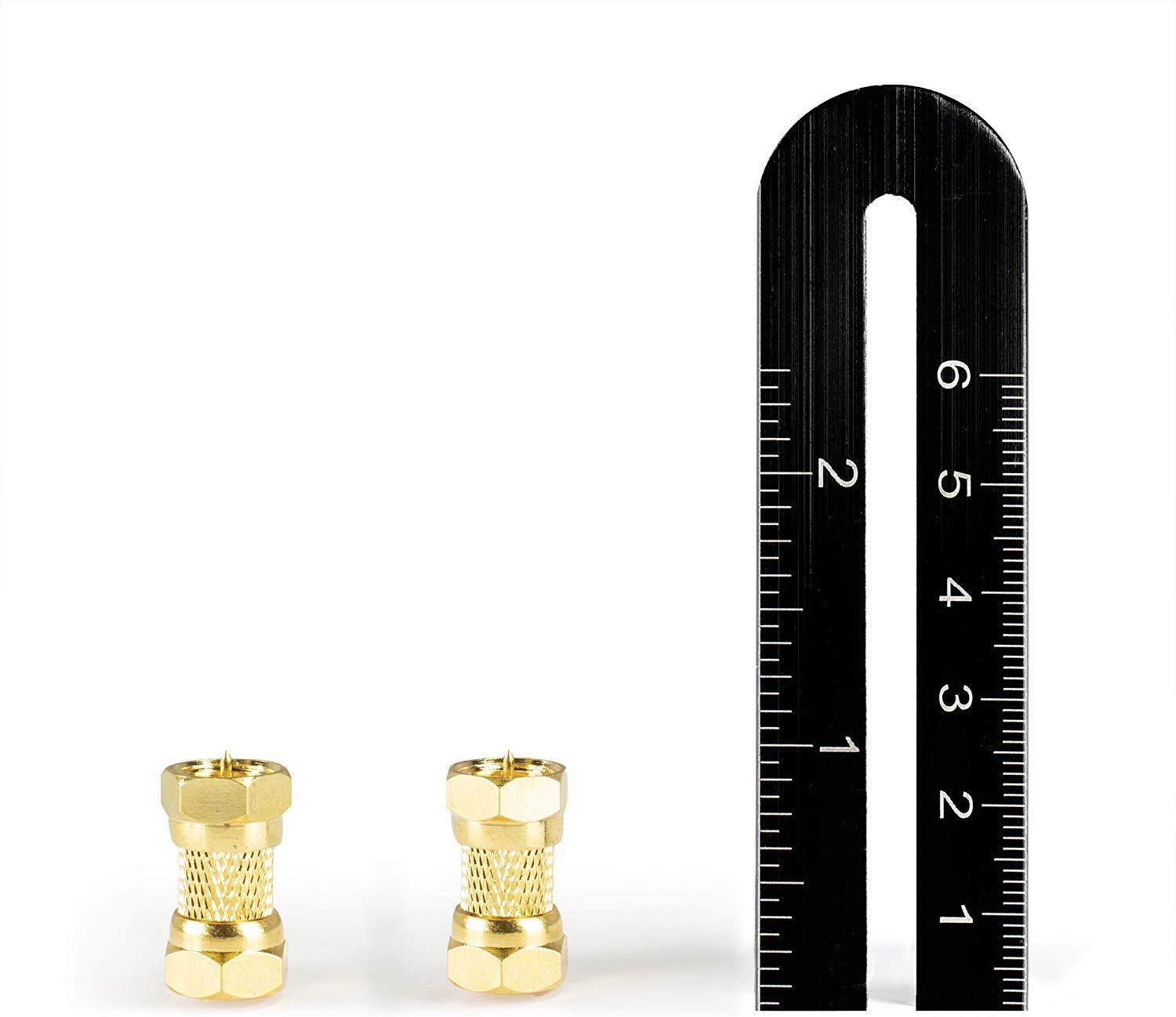THE CIMPLE CO - Gold Cable Extension Coupler for Coaxial Cables | 4 Pack | F81 (Male to Male) 3GHz Satellite, Cable TV, and Cable Internet Rated