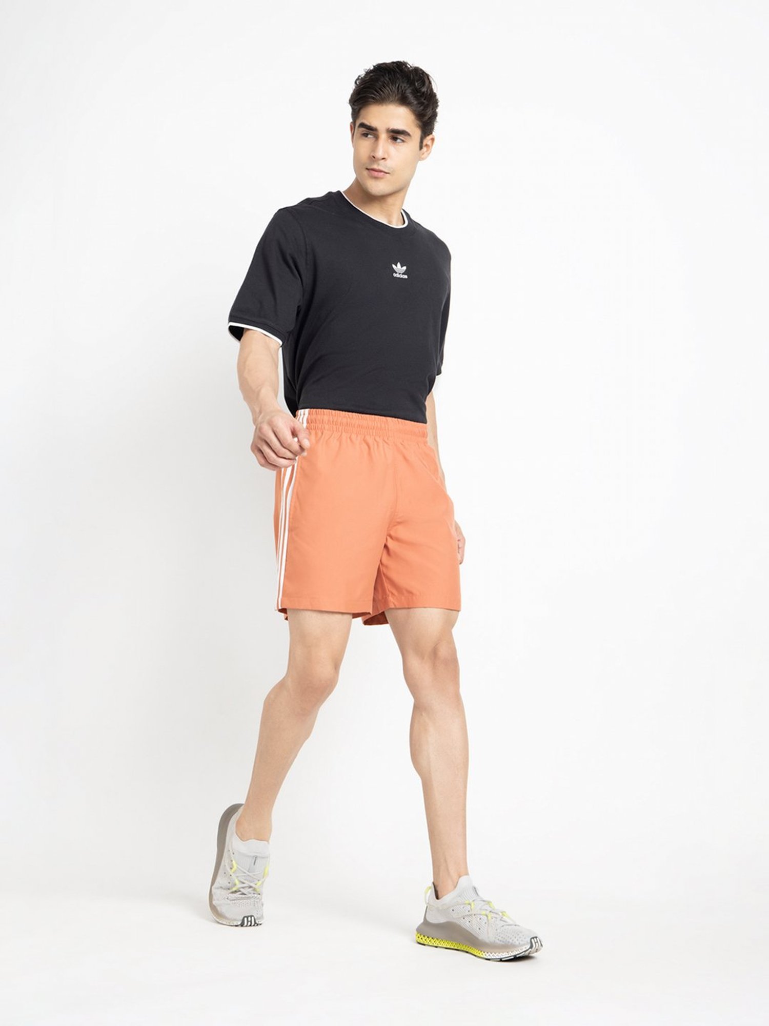 Adidas Originals Orange Striped Swim Shorts