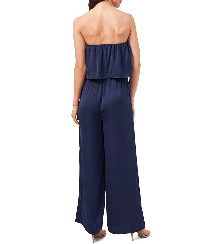 1. STATE Strapless Belted Ruffle Jumpsuit